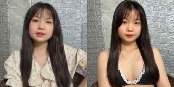 รูปโป้สาว วัยรุ่นผมยาวหีอูมสวย ตัวเล็กนมใหญ่ใส่ชุดชั้นในเซ็กซี่ลายลูกไม้